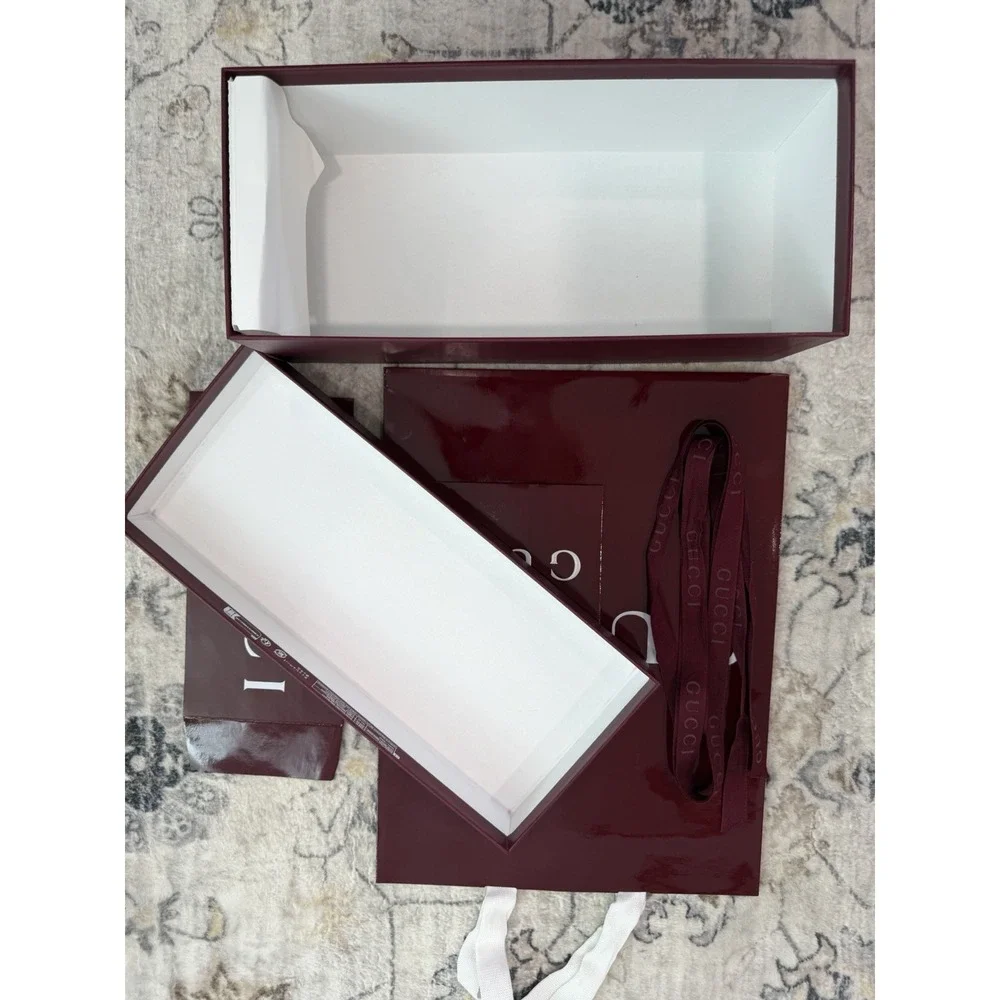 Gucci Luxury Shopping Gift Bag Set Box Ribbon Dust Bag Packaging Authentic